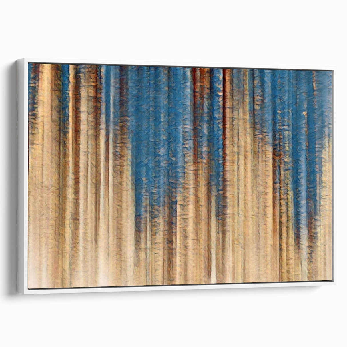 Elegant Moody Modern Wall Art – Abstract Blue & Beige Canvas Print