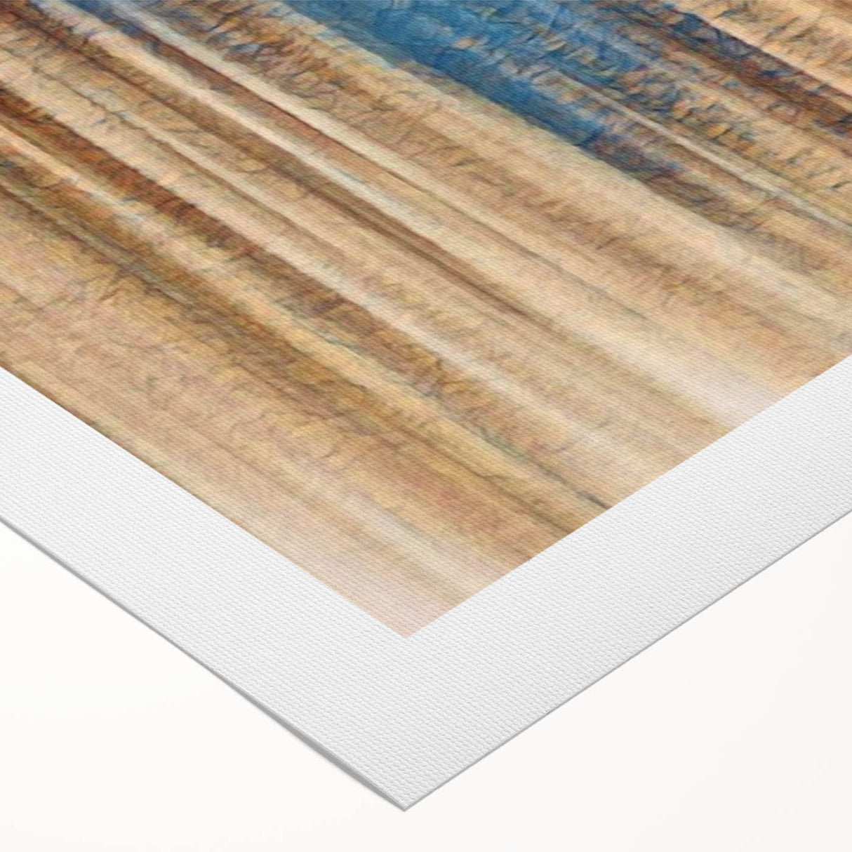 Elegant Moody Modern Wall Art – Abstract Blue & Beige Canvas Print
