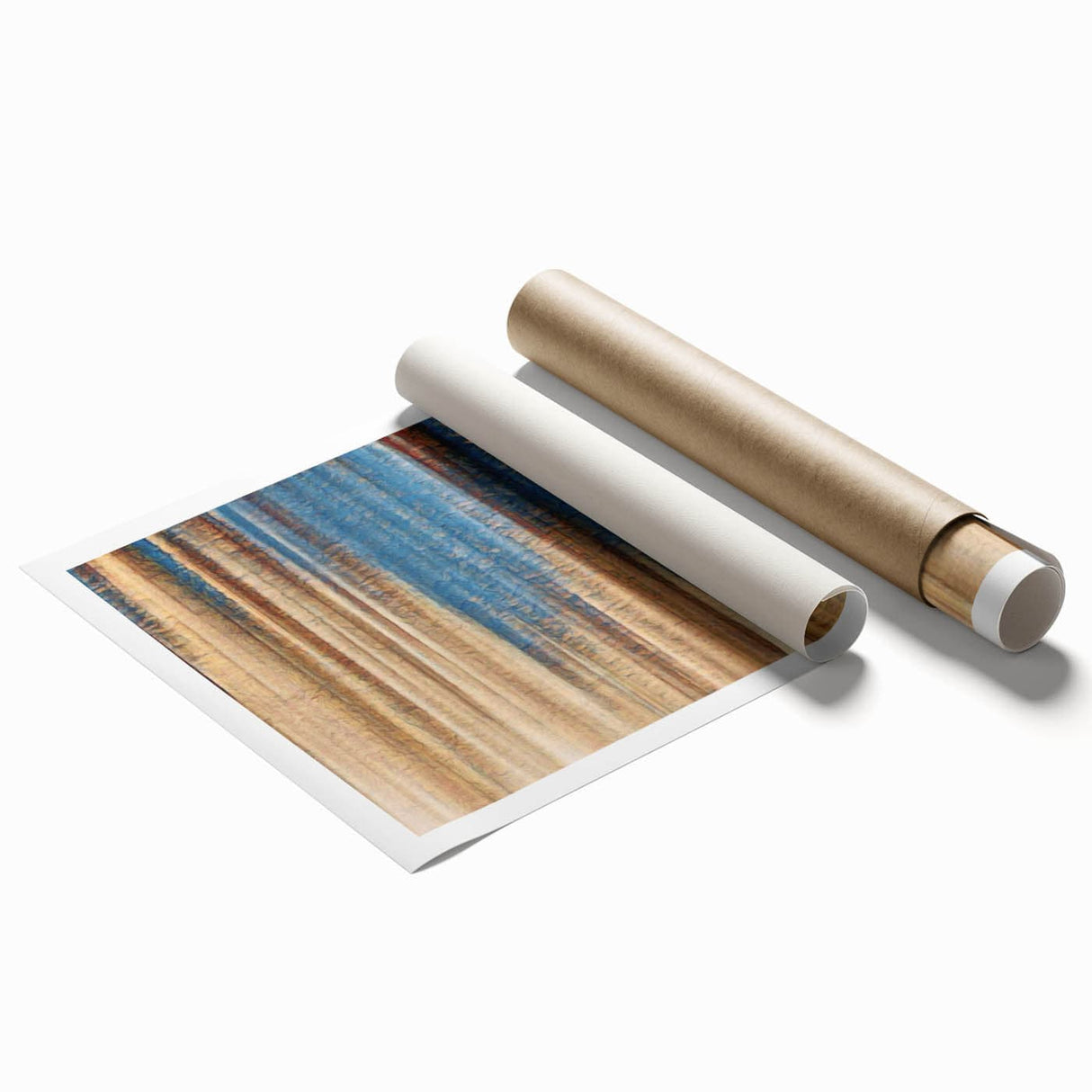 Elegant Moody Modern Wall Art – Abstract Blue & Beige Canvas Print