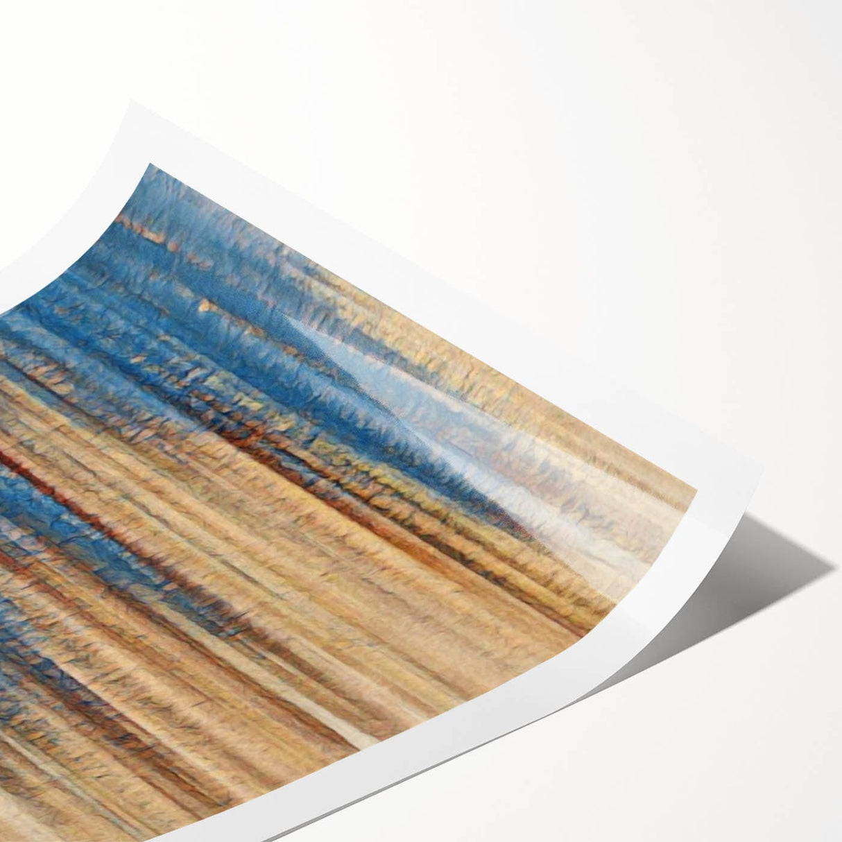 Elegant Moody Modern Wall Art – Abstract Blue & Beige Canvas Print