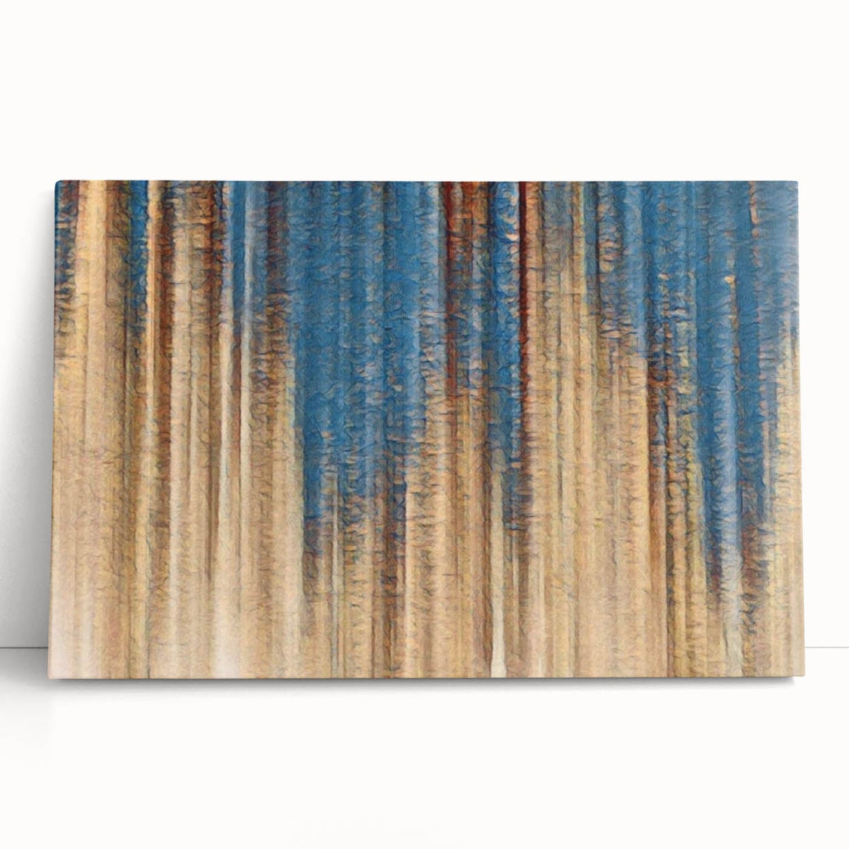Elegant Moody Modern Wall Art – Abstract Blue & Beige Canvas Print