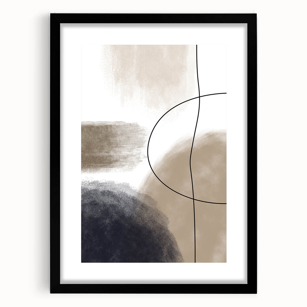 Modern Abstract Canvas Prints - Earthy Neutrals with Bold Flow
