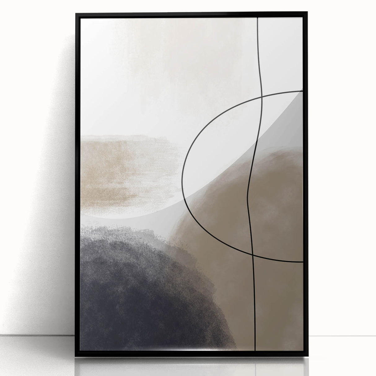 Modern Abstract Canvas Prints - Earthy Neutrals with Bold Flow