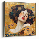 Elegant Abstract Figurative Wall Art – Golden Modern Portrait Painting