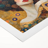 Elegant Abstract Figurative Wall Art – Golden Modern Portrait Painting