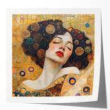Elegant Abstract Figurative Wall Art – Golden Modern Portrait Painting