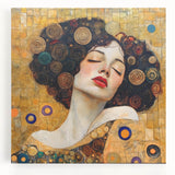 Elegant Abstract Figurative Wall Art – Golden Modern Portrait Painting