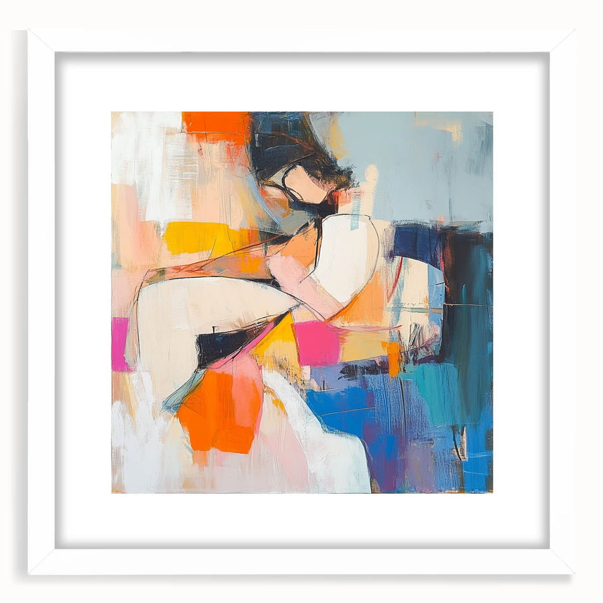 Colorful Abstract Figurative Wall Art – Modern Expressive Painting