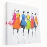 Colorful Abstract Figurative Wall Art – Chic Fashion-Inspired Painting