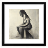 Abstract Human Form Artwork – Minimalist Monochrome Figurative Art