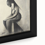 Abstract Human Form Artwork – Minimalist Monochrome Figurative Art