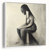 Abstract Human Form Artwork – Minimalist Monochrome Figurative Art