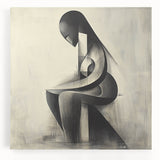 Abstract Human Form Artwork – Minimalist Monochrome Figurative Art