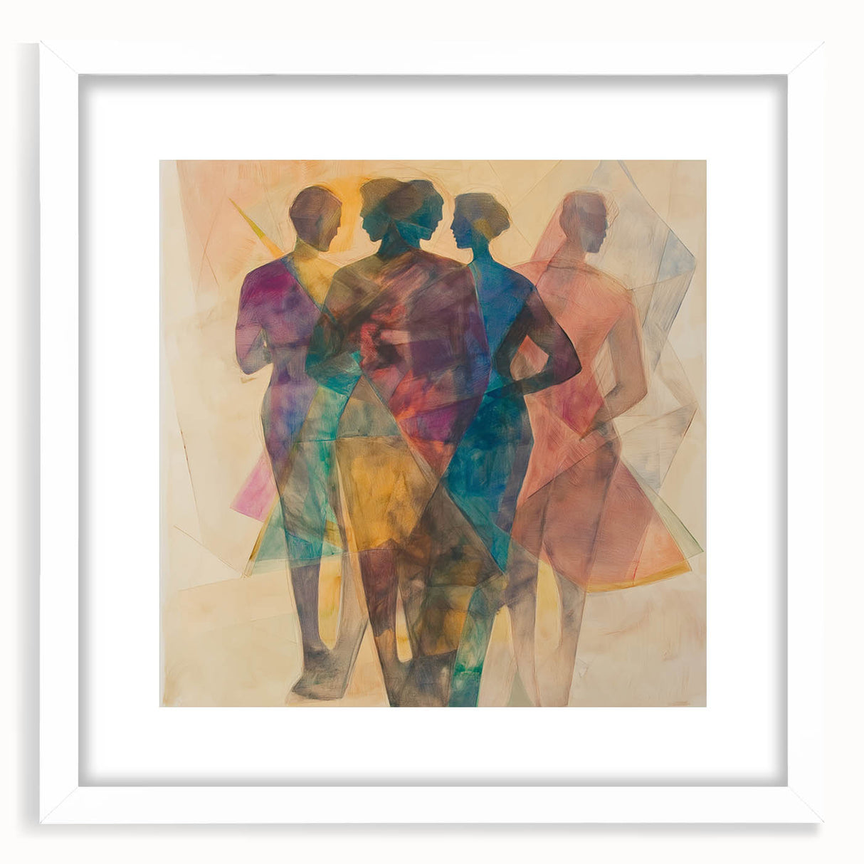 Colorful Abstract Figurative Paintings – Geometric Human Form Art