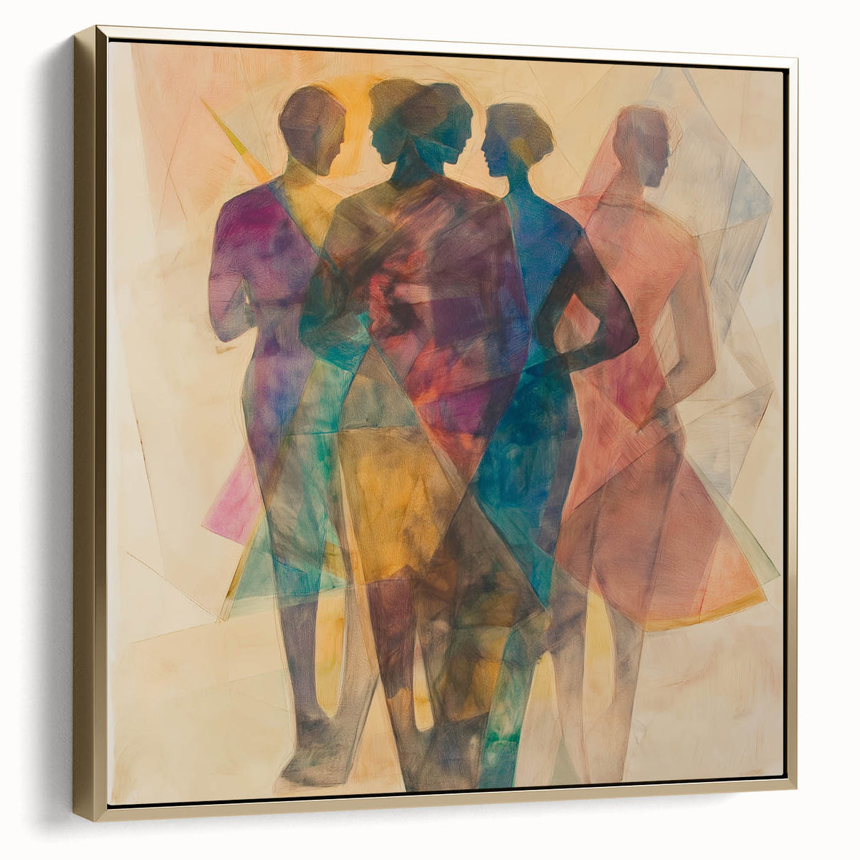 Colorful Abstract Figurative Paintings – Geometric Human Form Art