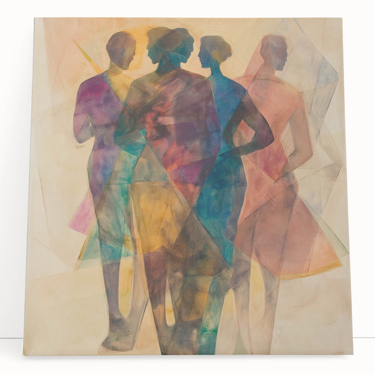 Colorful Abstract Figurative Paintings – Geometric Human Form Art