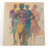 Colorful Abstract Figurative Paintings – Geometric Human Form Art