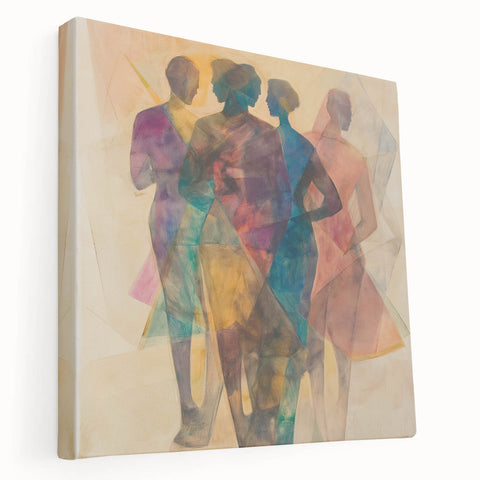 Colorful Abstract Figurative Paintings – Geometric Human Form Art