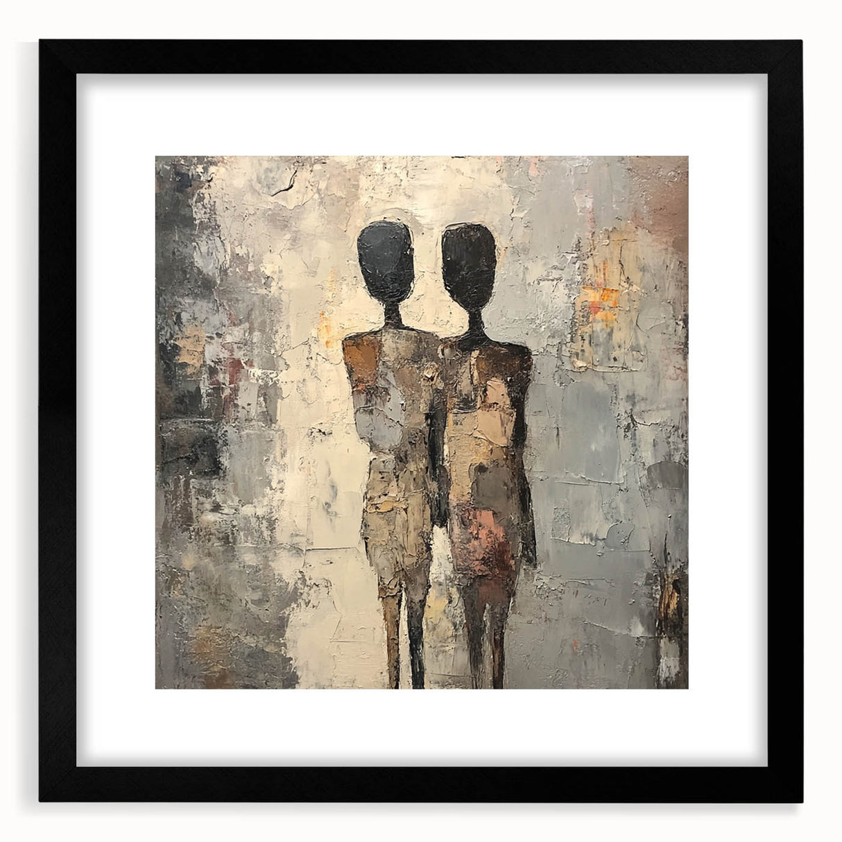 Modern Abstract Figure Paintings – Textured Human Form Wall Art