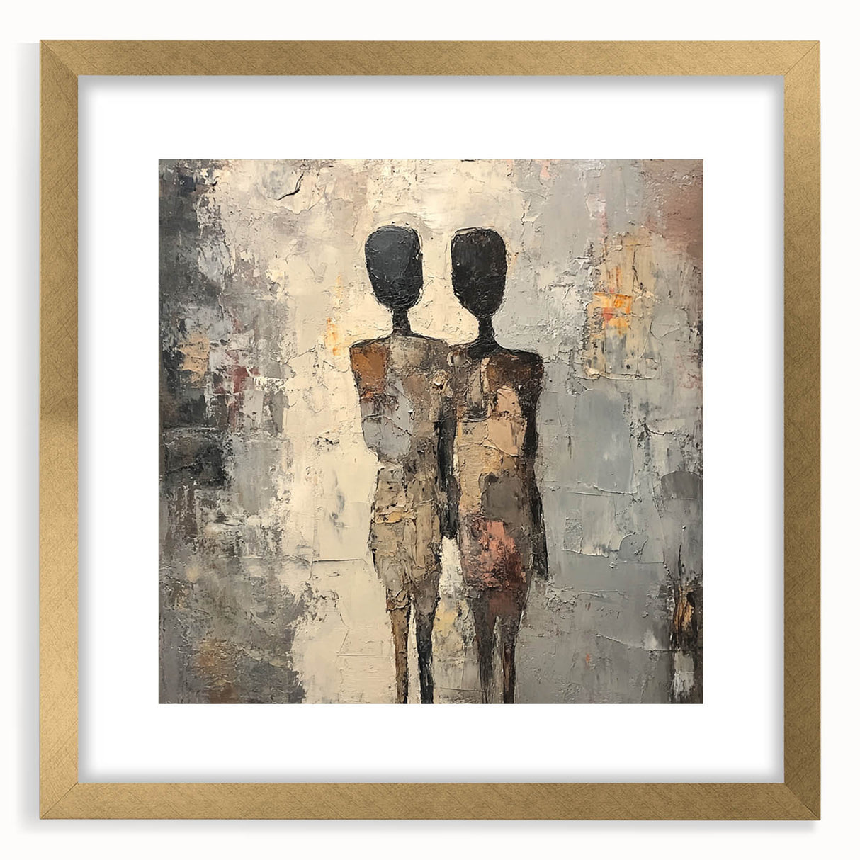 Modern Abstract Figure Paintings – Textured Human Form Wall Art