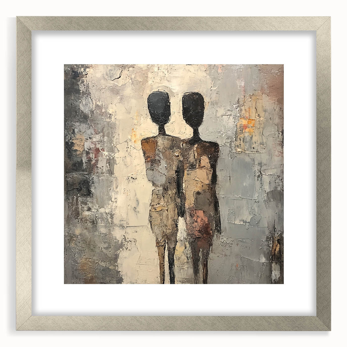 Modern Abstract Figure Paintings – Textured Human Form Wall Art