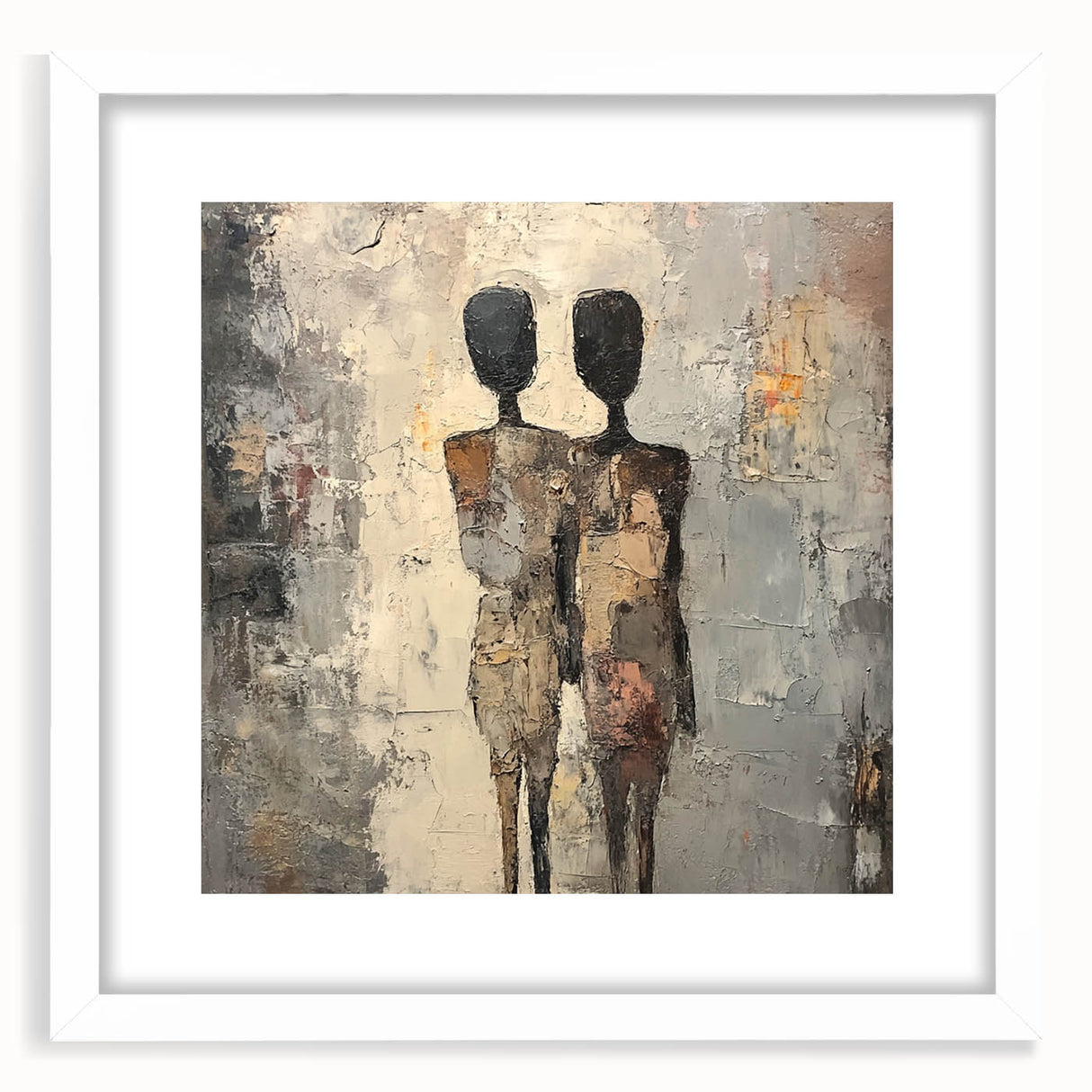 Modern Abstract Figure Paintings – Textured Human Form Wall Art