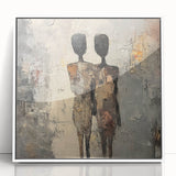 Modern Abstract Figure Paintings – Textured Human Form Wall Art