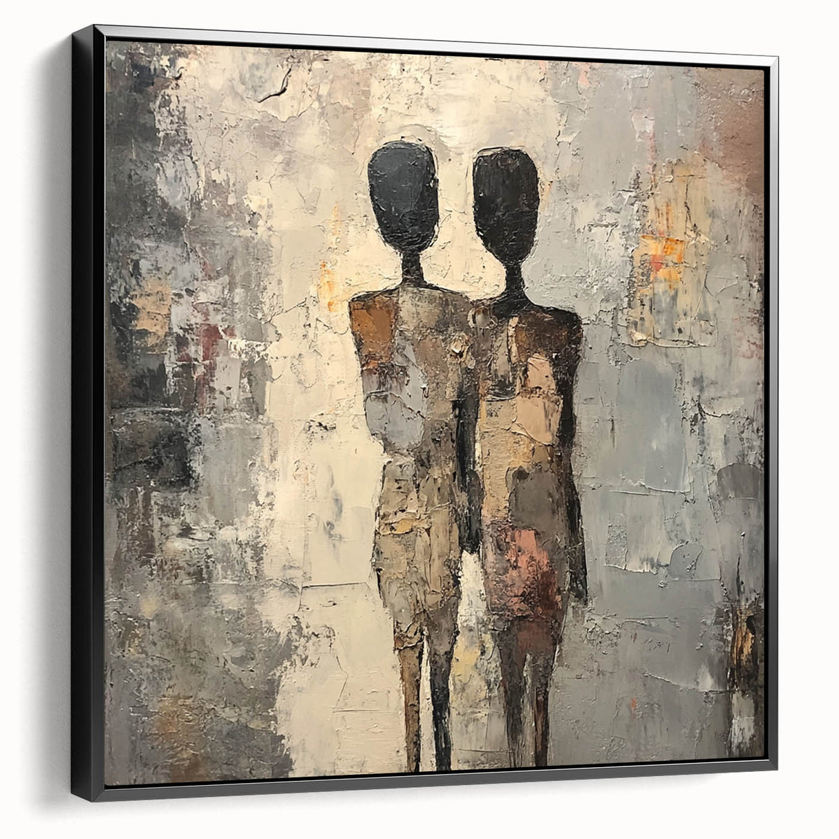 Modern Abstract Figure Paintings – Textured Human Form Wall Art