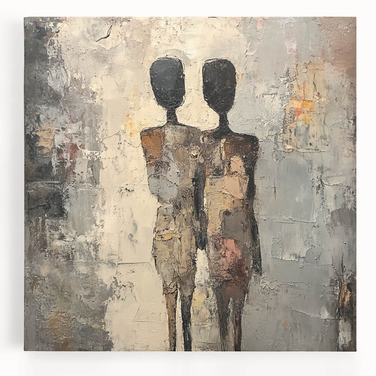 Modern Abstract Figure Paintings – Textured Human Form Wall Art
