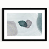 Modern Abstract Fluid Art – Minimalist Gray & Teal Wall Decor