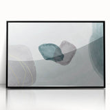 Modern Abstract Fluid Art – Minimalist Gray & Teal Wall Decor