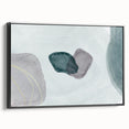 Modern Abstract Fluid Art – Minimalist Gray & Teal Wall Decor
