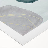 Modern Abstract Fluid Art – Minimalist Gray & Teal Wall Decor