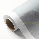 Modern Abstract Fluid Art – Minimalist Gray & Teal Wall Decor