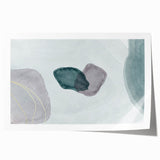 Modern Abstract Fluid Art – Minimalist Gray & Teal Wall Decor