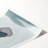 Modern Abstract Fluid Art – Minimalist Gray & Teal Wall Decor