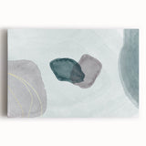 Modern Abstract Fluid Art – Minimalist Gray & Teal Wall Decor