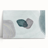 Modern Abstract Fluid Art – Minimalist Gray & Teal Wall Decor