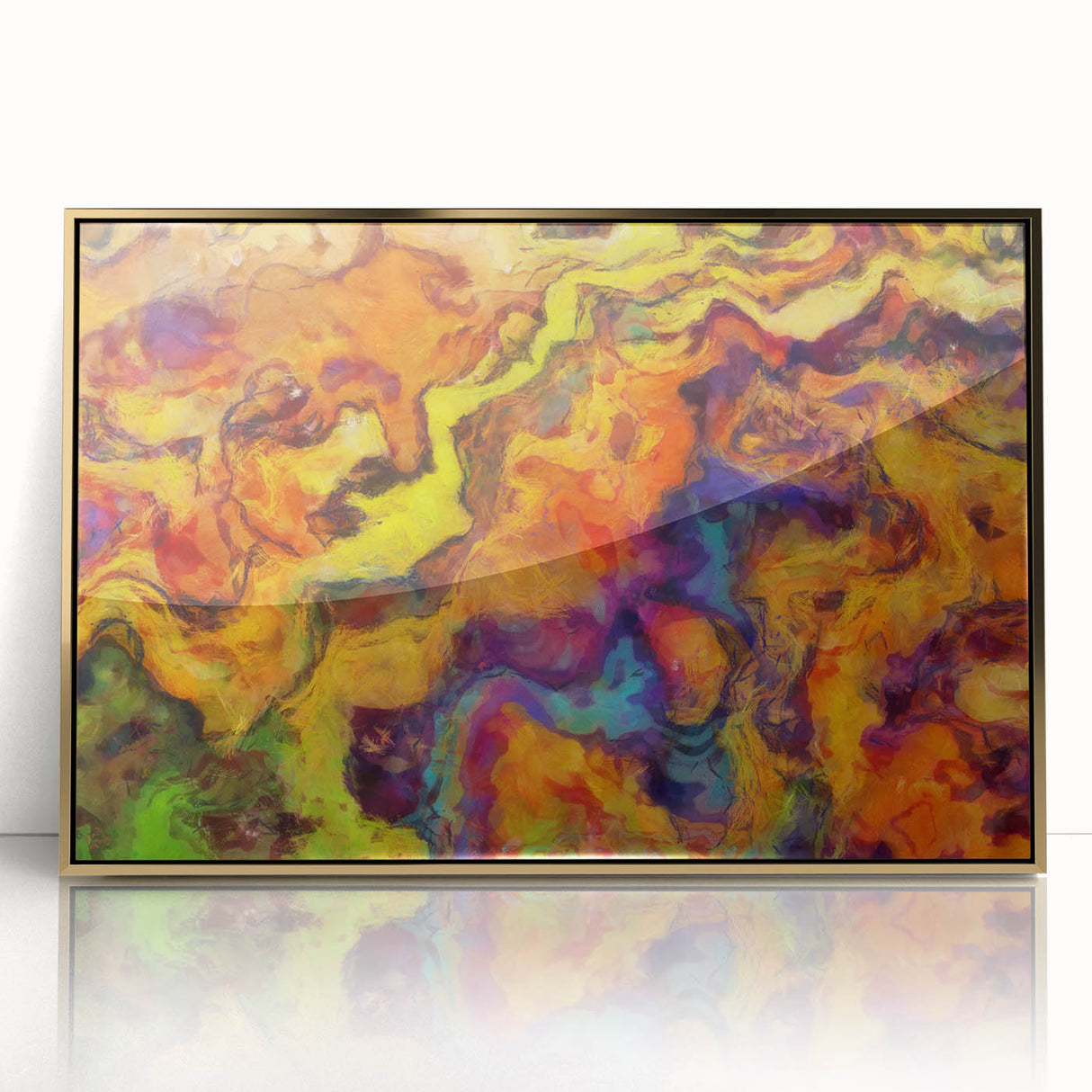 Colorful Abstract Wall Hangings – Fiery Organic Texture Flow