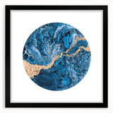 High-End Abstract Wall Decor – Round Blue & Gold Art Piece