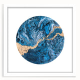 High-End Abstract Wall Decor – Round Blue & Gold Art Piece