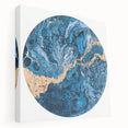 High-End Abstract Wall Decor – Round Blue & Gold Art Piece
