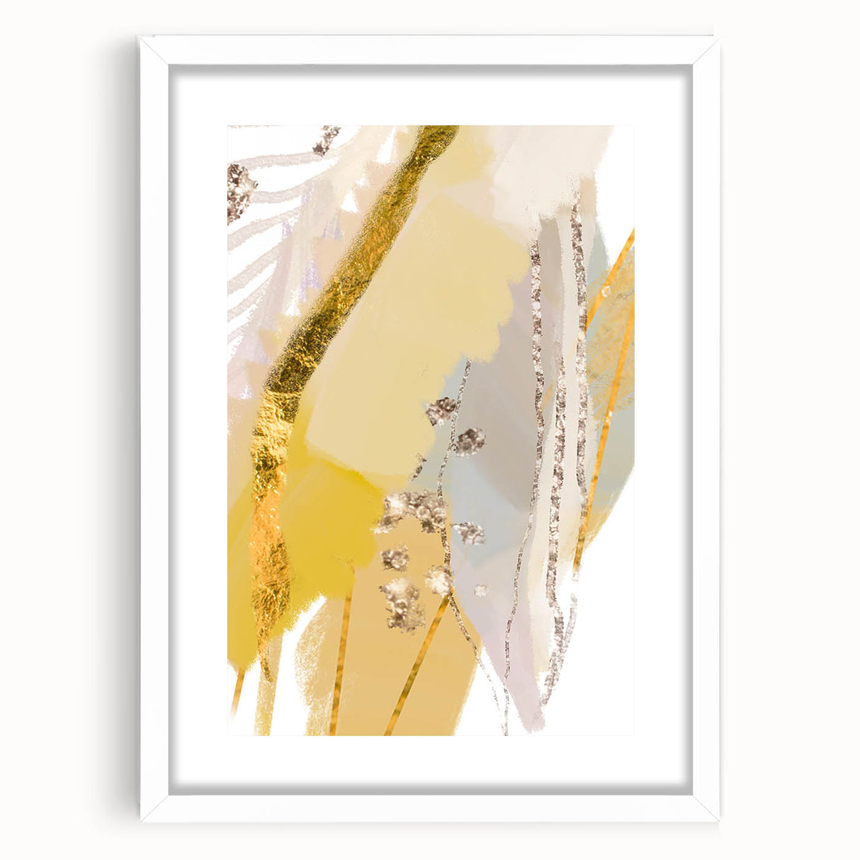 Earthen Harmony Abstracts - Elegant Gold and Yellow Abstract Art
