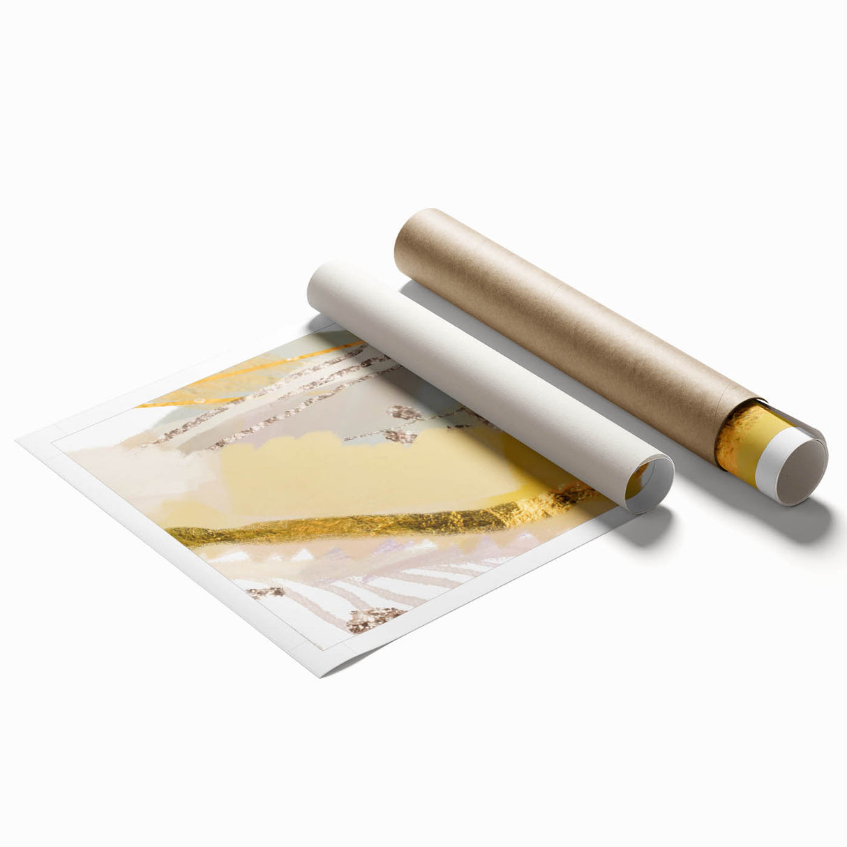 Earthen Harmony Abstracts - Elegant Gold and Yellow Abstract Art