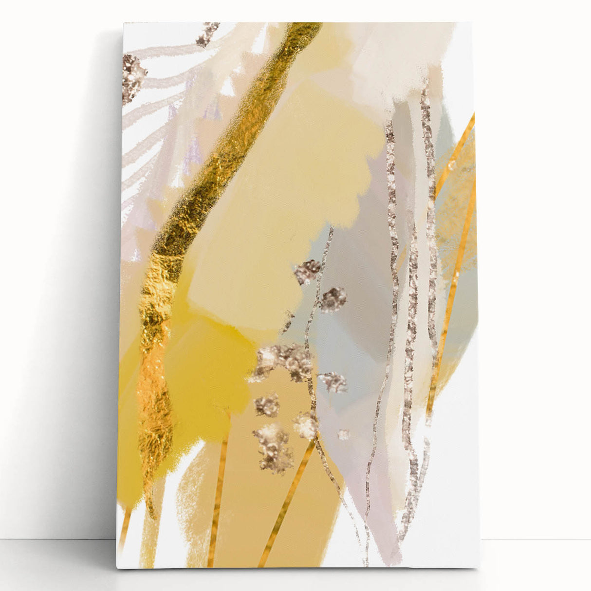 Earthen Harmony Abstracts - Elegant Gold and Yellow Abstract Art