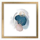 Contemporary Minimalist Wall Art – Navy Blue and Soft Gold Abstract