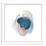 Contemporary Minimalist Wall Art – Navy Blue and Soft Gold Abstract