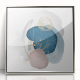 Contemporary Minimalist Wall Art – Navy Blue and Soft Gold Abstract
