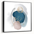 Contemporary Minimalist Wall Art – Navy Blue and Soft Gold Abstract