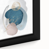 Contemporary Minimalist Wall Art – Navy Blue and Soft Gold Abstract